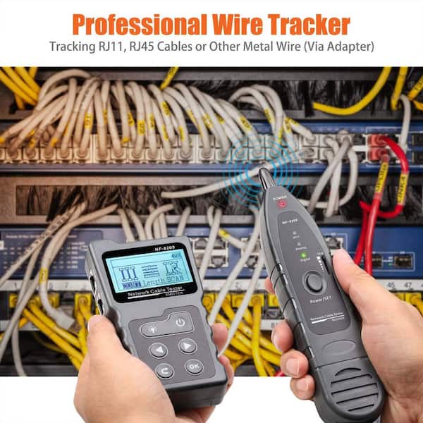 KOLSOL 4-in-1 netwerkkabel tracker PoE-tester met NCV en lamp voor CAT5e/ CAT6/CAT6a, detecteert PoE-spanning, PSE-normen, meet de foutafstand van de kabel door TDR NF-8209 functie