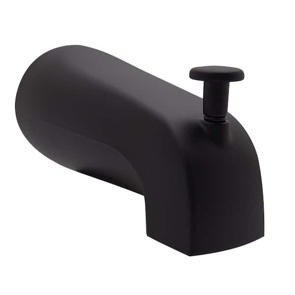 Westbrass 5-1/4 in. Standard Reach Wall Mount Tub Spout with Front Diverter, Oil Rubbed Bronze
