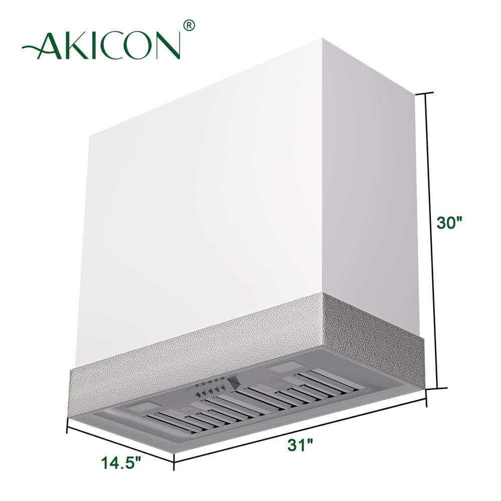 30-Inch White and Copper Wall Mounted Stainless Steel Range Hood