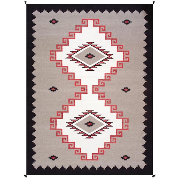 Pasargad Home Tuscany Mocha 9 ft. x 12 ft. Geometric Wool Area Rug