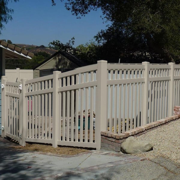 Captiva 5 ft. H x 8 ft. W Khaki Vinyl Pool Fence Panel