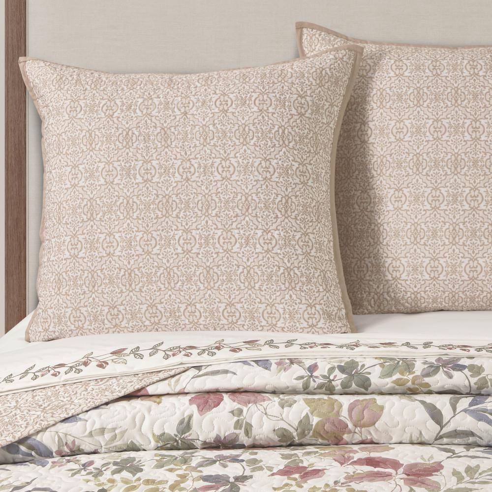 Rose Leaf Patterned Polyester Euro Sham 26" x 26"