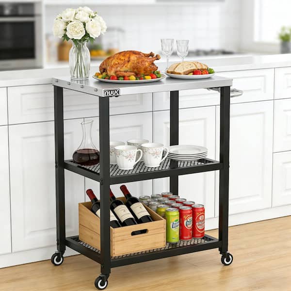 NUUK 24 in. Pizza Oven Grill Cart, Stainless Steel Prep Table with