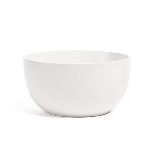 Coupe 8.1 in. 73.6 fl. oz. Semi-Matte White Hand-Finished Stoneware Tall Serving Bowl