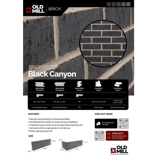 Black Canyon Thin Brick Single Corner Black Canyon Thin Brick Single Corner