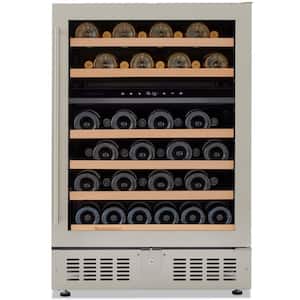 Wine Enthusiast S Dual Zone 24 in. 46 Bottle Wine Cellar Cooling Unit in Stainless Steel Undercounter