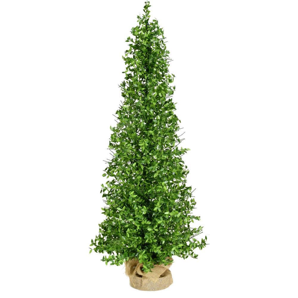 36 in. Christmas Boxwood Porch Tree with Burplap Bag