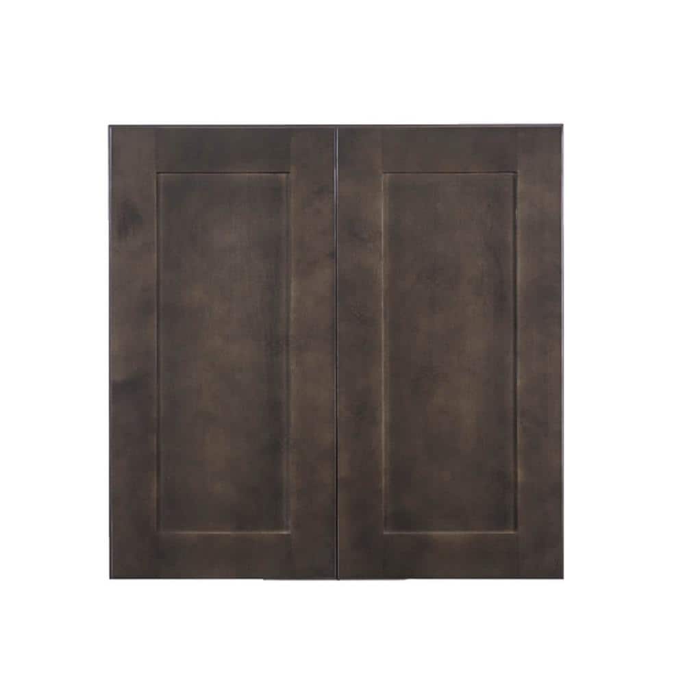 Lancaster Shaker Assembled 33 in. x 30 in. x 12 in. Wall Cabinet with 2 Doors 2 Shelves in Vintage Charcoal price history on PriceWatchPro