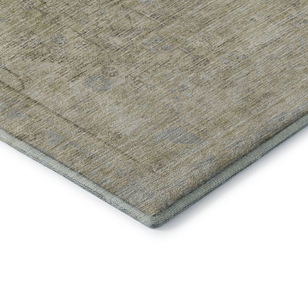 Mayfield Premium Machine Washable Abstract AMF1134 Taupe 3 ft. x 4 ft. Area Rug