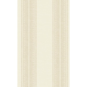 Cream Woven Fabric Inspired Stripes Printed Non-Woven Paper Non Pasted Textured Wallpaper 57 Sq. Ft.