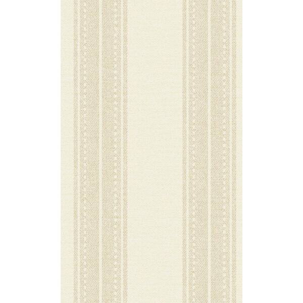 Walls Republic Cream Woven Fabric Inspired Stripes Printed Non-Woven Paper Non Pasted Textured Wallpaper 57 Sq. Ft.
