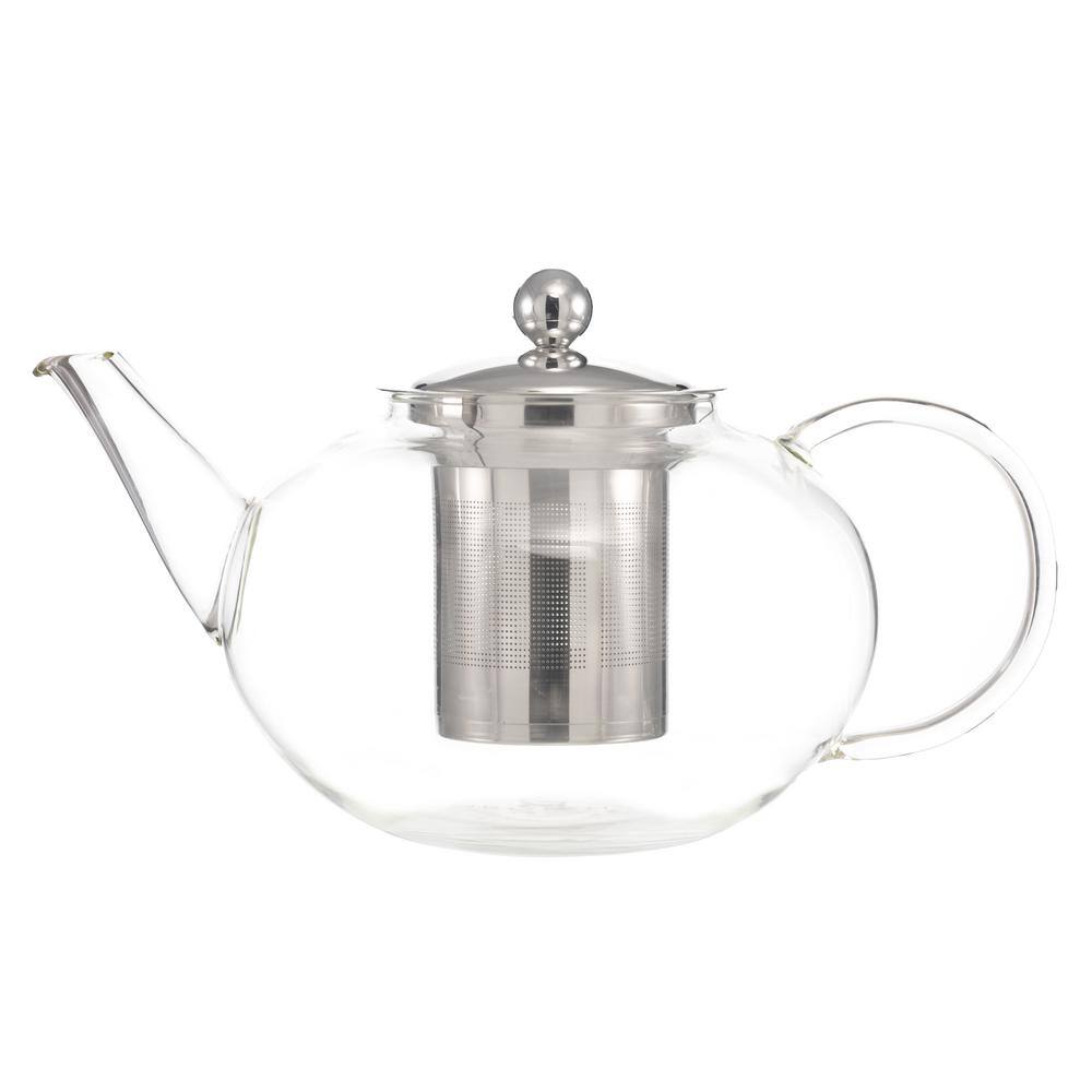 Portable Glass Coffee Teapot Built-in Detachable Stainless Steel Filter 
