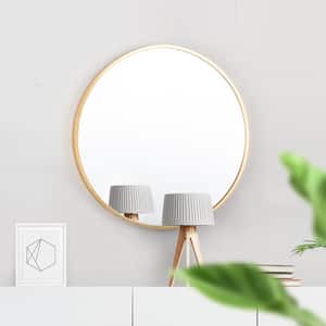 19.7 in. W x 19.7 in. H Aluminum Frame Gold Large Round Mirror Wall Mirror Decor Vanity Circle Mirror Bathroom Mirrors