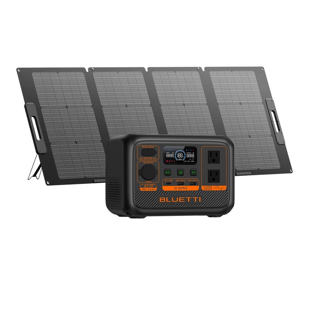 300-Watt Continuous/600W Peak Output Power Station AC2P Push Button Start LiFePO4 Battery Generator + 120W Solar Panel -  BLUETTI, AC2P+PV120