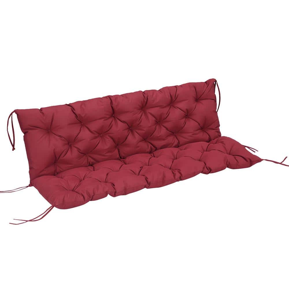 59 in. x 39 in. Outdoor Tufted Bench Cushion 3-Seater Replacement for Swing Chair Patio Sofa/Couch with Backrest Red price history on PriceWatchPro