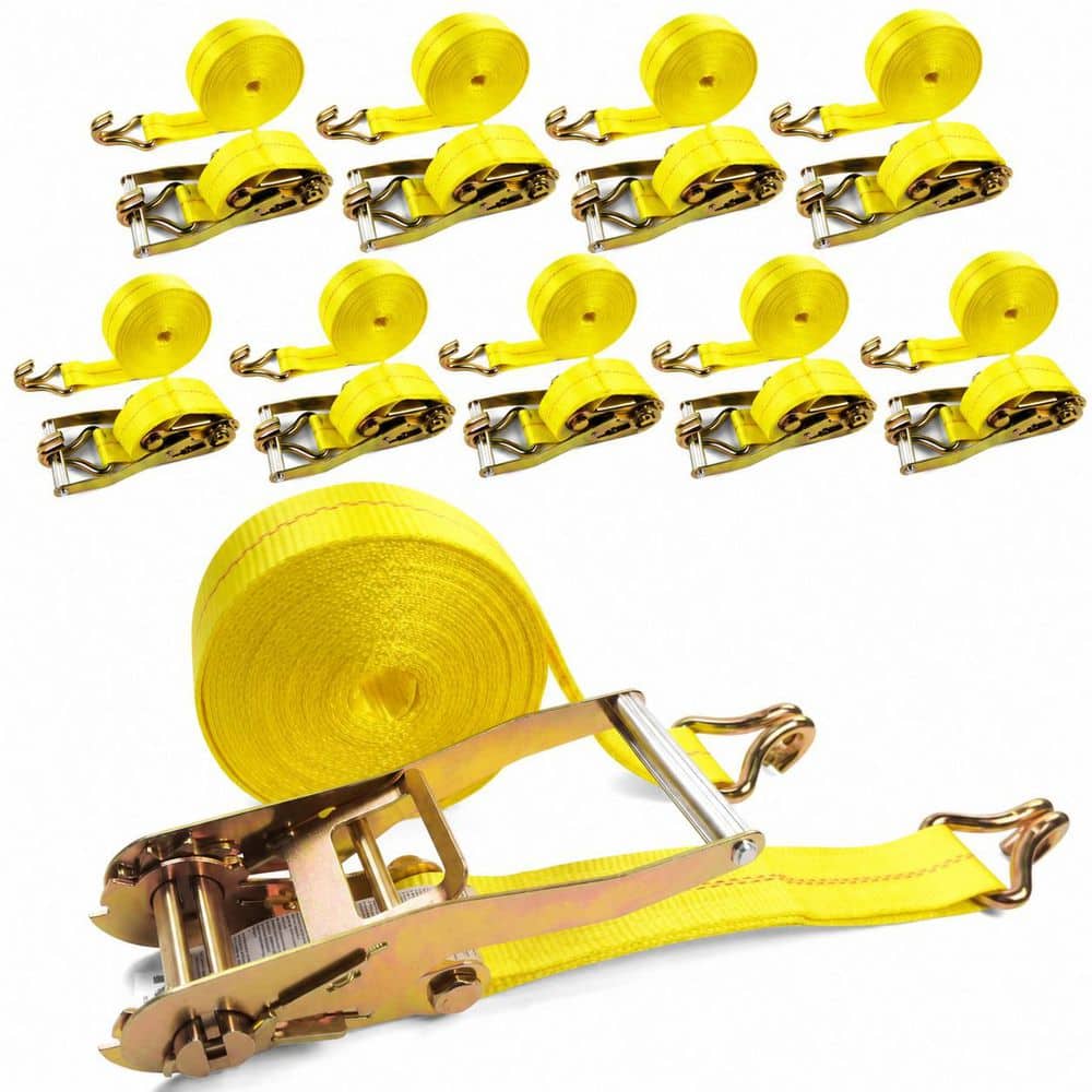 27 ft x 2 in Ratchet Strap with J-Hook Heavy-Duty Tie Down 10000 lbs Max Break Strength 10 Pack Cargo Strap price history on PriceWatchPro