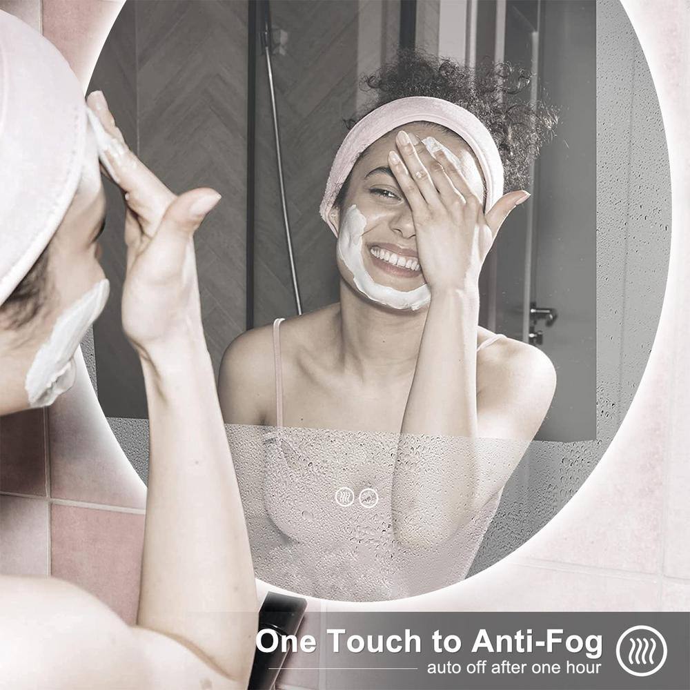 28x20 Inch Frameless Oval LED Backlit Anti-Fog Vanity Mirror