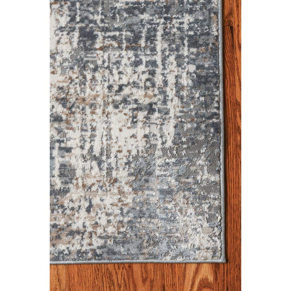 Modern Gray High Pile Rectangular Area Rug