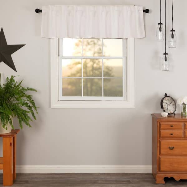 VHC BRANDS Simple Life Flax 72 in. L x 16 in. W Cotton Linen Blend Valance in Antique White
