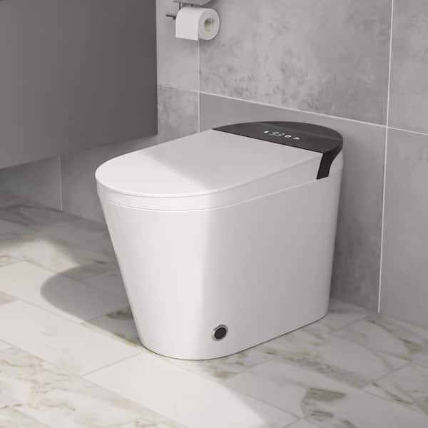 Elongated Smart Toilet 1.28 GPF in White with Heated Seat, Auto Flush, Bidet, Night Light, and Remote Control