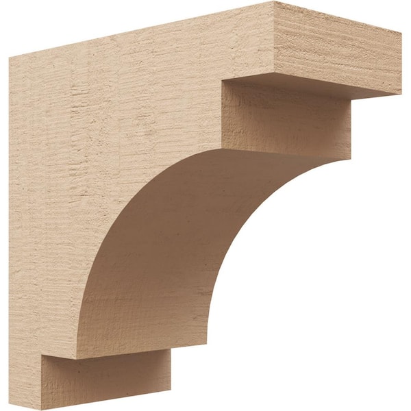 Ekena Millwork Classic Series 1 8 in. x 16 in. x 16 in. Mediterranean Rough Cedar Woodgrain Timberthane Polyurethane Corbel, Primed Tan