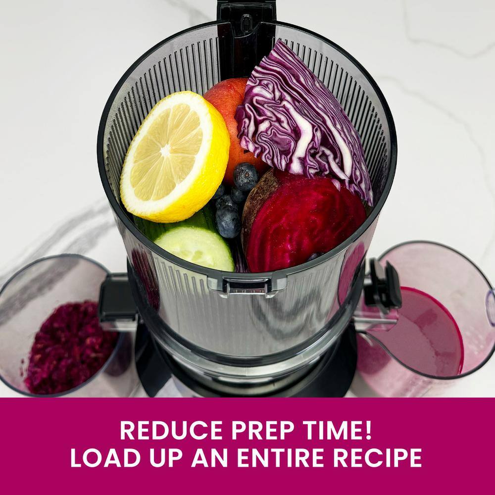 Omega Black Electric Masticating Juicer with Pulp Receptacle