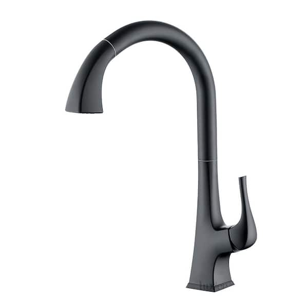 LUXIER Single-Handle Pull-Down Sprayer Kitchen Faucet with 2-Function Sprayhead in Matte Black