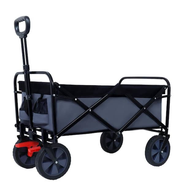 Lycvki 3 cu. ft. Steel Frame Garden Cart With 600D Oxford Fabric - Extra Long Extender for Beach and Camping, 250 lbs. Capacity