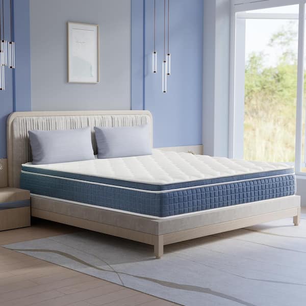 Twolike King Medium Hybrid Mattress 14 in. Bed-in-a-Box Mattress