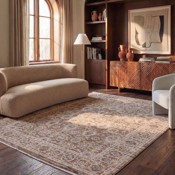 Crystal 8 ft. x 10 ft. Yellow Persian Area Rug
