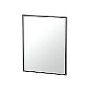 Flush 20.5 in. W x 25 in. H Rectangular Framed Wall Bathroom Vanity Mirror in Matte Black