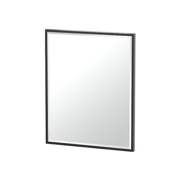Gatco Flush 20.5 in. W x 25 in. H Rectangular Framed Wall Bathroom Vanity Mirror in Matte Black