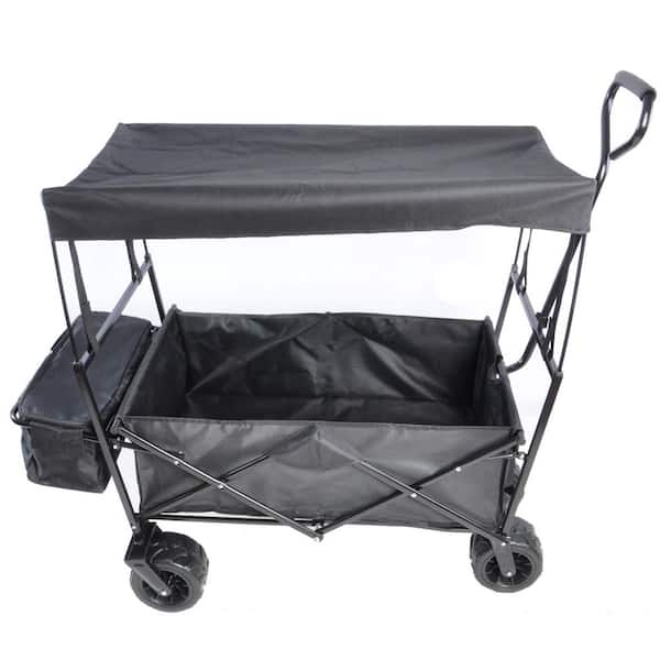 maocao hoom 3.3 cu. ft. Steel Folding Garden Cart in Black