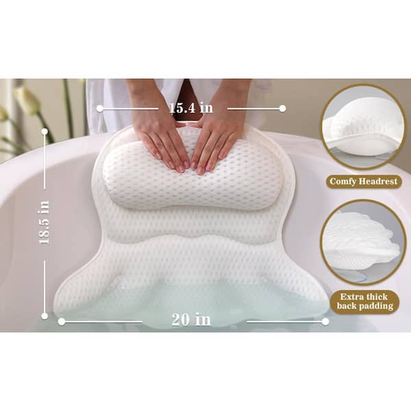 Bach&Berg® Luxury Waterproof Bath Pillow For Head, Neck And Back Support | With 7 Non-Slip Suction Cups | Fits All Bathtubs | Perfect Accessory For Bathroom And Home Spa - View #11