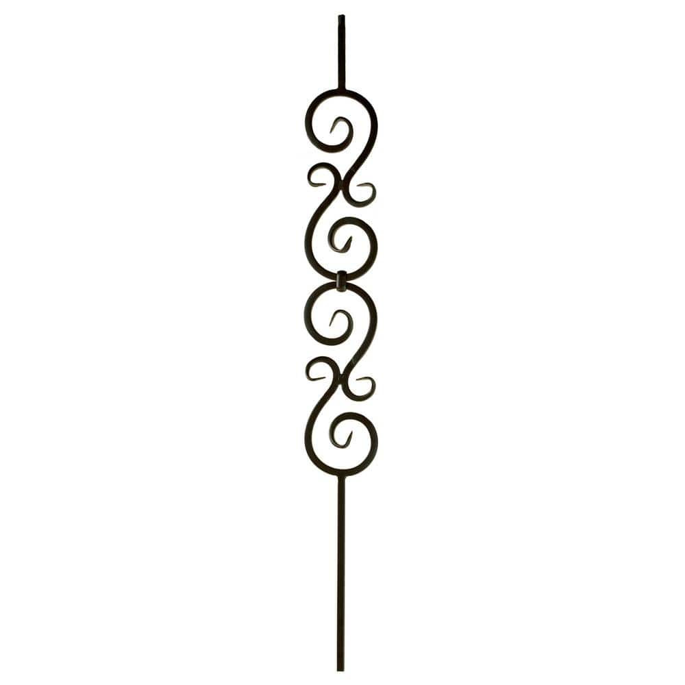 44 in. x 1/2 in. Satin Black Plain Double Scroll Hollow Iron Baluster price history on PriceWatchPro