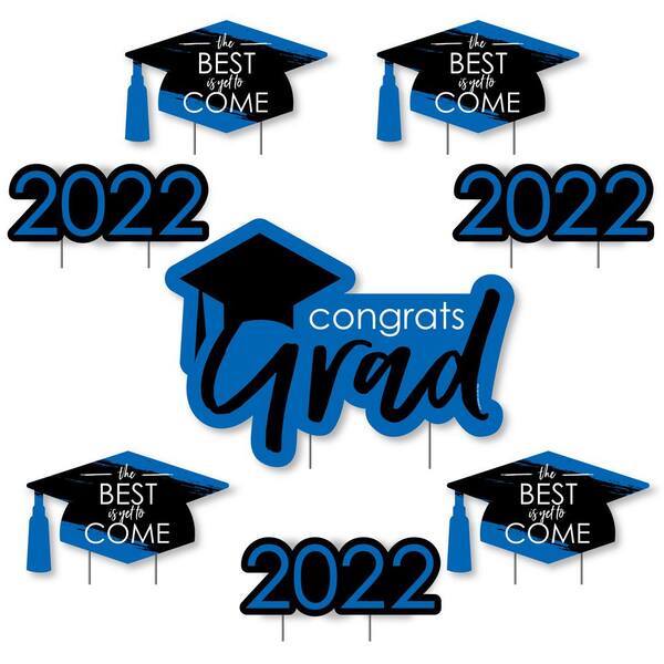 Best is Yet to Come Royal Blue 2019 Graduation Party Yard Signs Big Dot of Happiness Blue Grad Grad Yard Sign Outdoor Lawn Decorations 