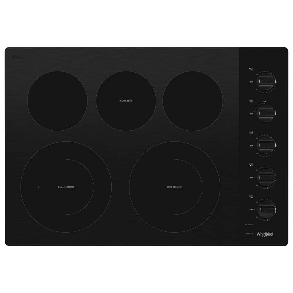 30 in. Radiant Electric Ceramic Glass Cooktop in Black with 5 Elements including 2 Dual Radiant Elements