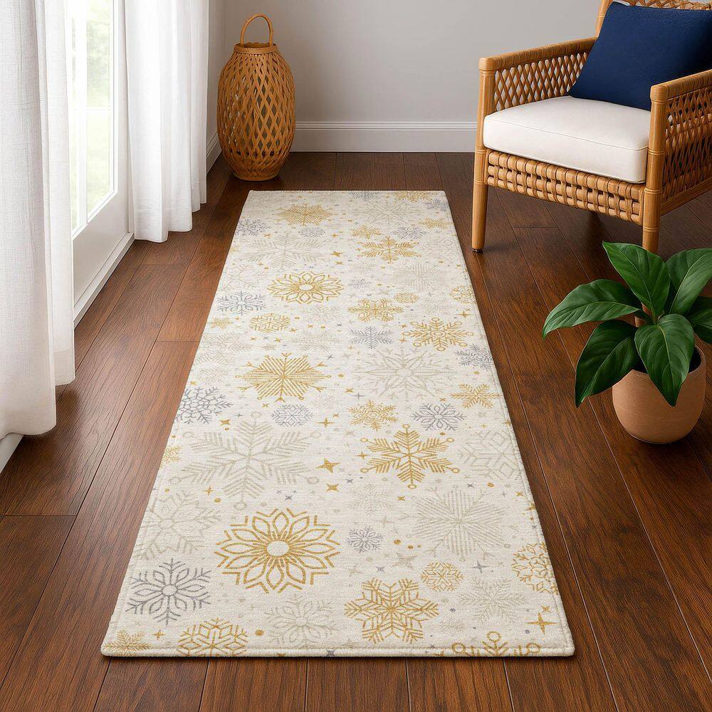 Mayfield Premium Machine Washable Abstract AMF1823 Ivory 2 ft. 3 in. x 7 ft. 6 in. Runner Rug price history on PriceWatchPro