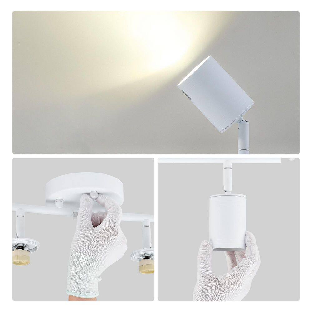 Matte White 4 ft. 6-Light Adjustable Track Lighting Fixture