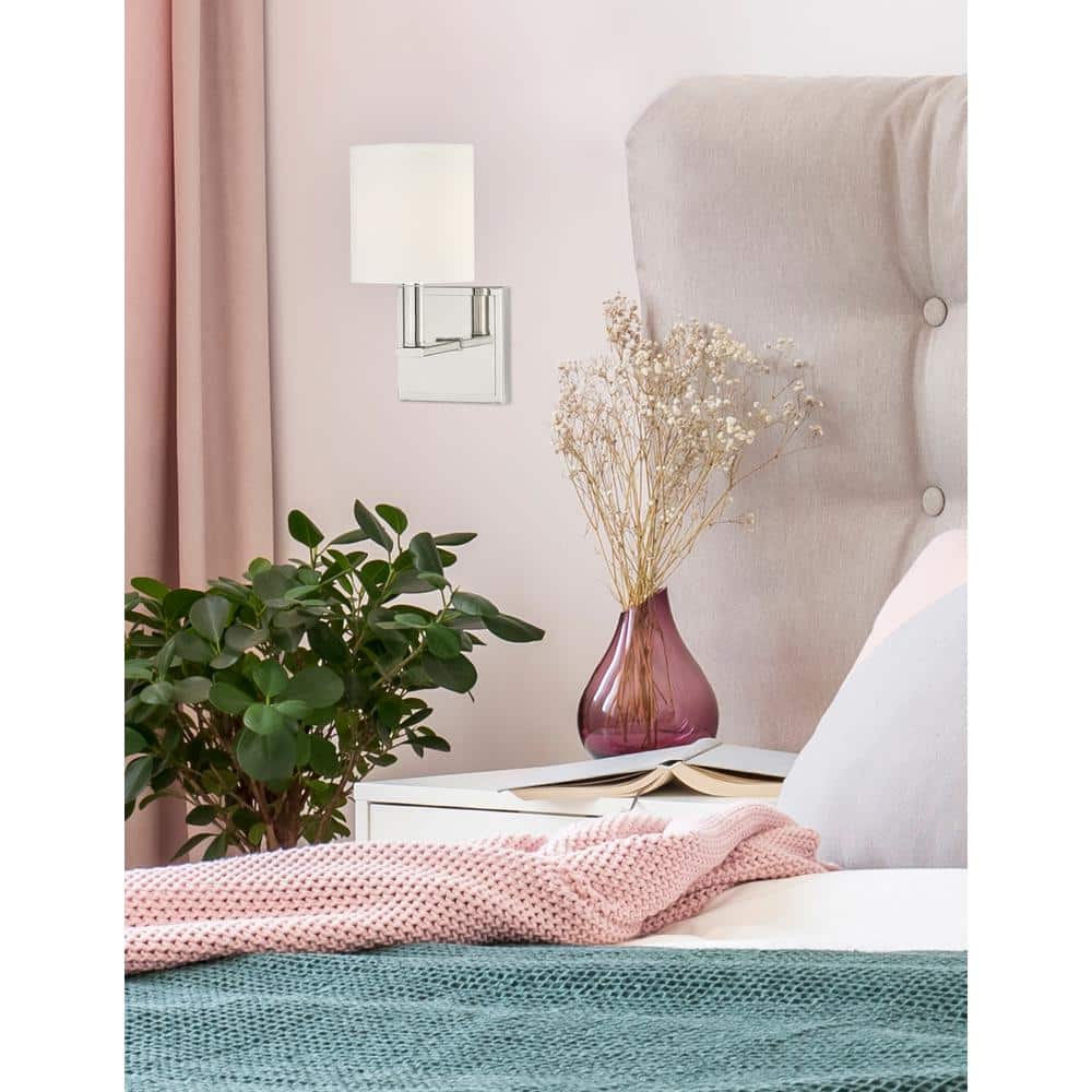 Waverly Polished Nickel Dimmable Direct-Wired Wall Sconce