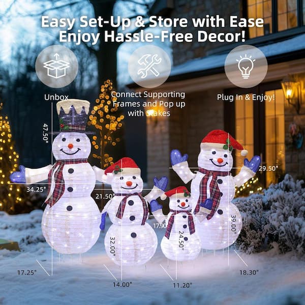 Starfree 47.5 in. 4-Piece Outdoor Christmas Decoration Pop-Up