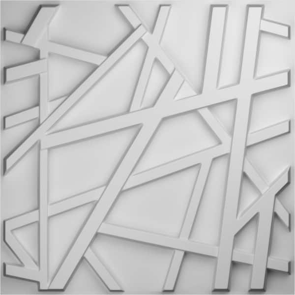 Ekena Millwork 1 in. x 19-1/2 in. x 19-1/2 in. Evergreen EnduraWall PVC Decorative 3D Wall Panel, White, (10-Pack for 26.75 sq. ft.)