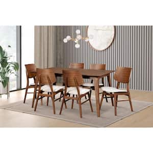 New Classic Furniture Oscar 7-Piece Wood Top Rectangle Dining Set, Walnut