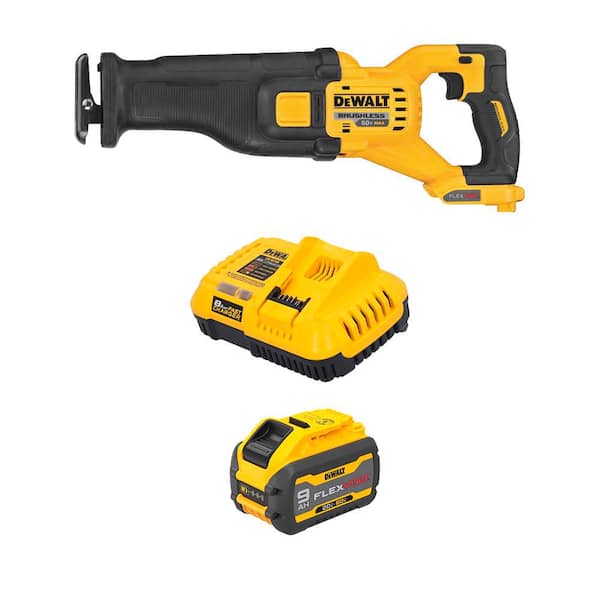 FLEX VOLT 60-Volt MAX Lithium-Ion Cordless Brushless Reciprocating Saw with 9.0 Ah Battery Pack and Charger