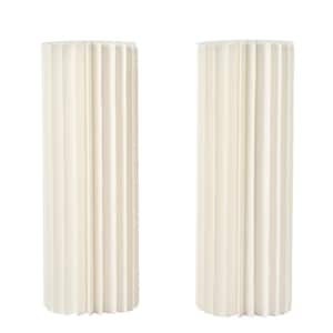 31.5 in. Tall Indoor/Outdoor White Foldable Cardboard PVC Plastic Cylinder Flower Stand (2-Pieces)