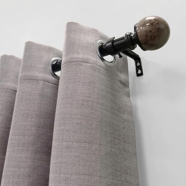 36 in. - 72 in. Adjustable Single Curtain Rod 1 in. Dia. in Oil Rubbed Bronze with Marble Ball finials