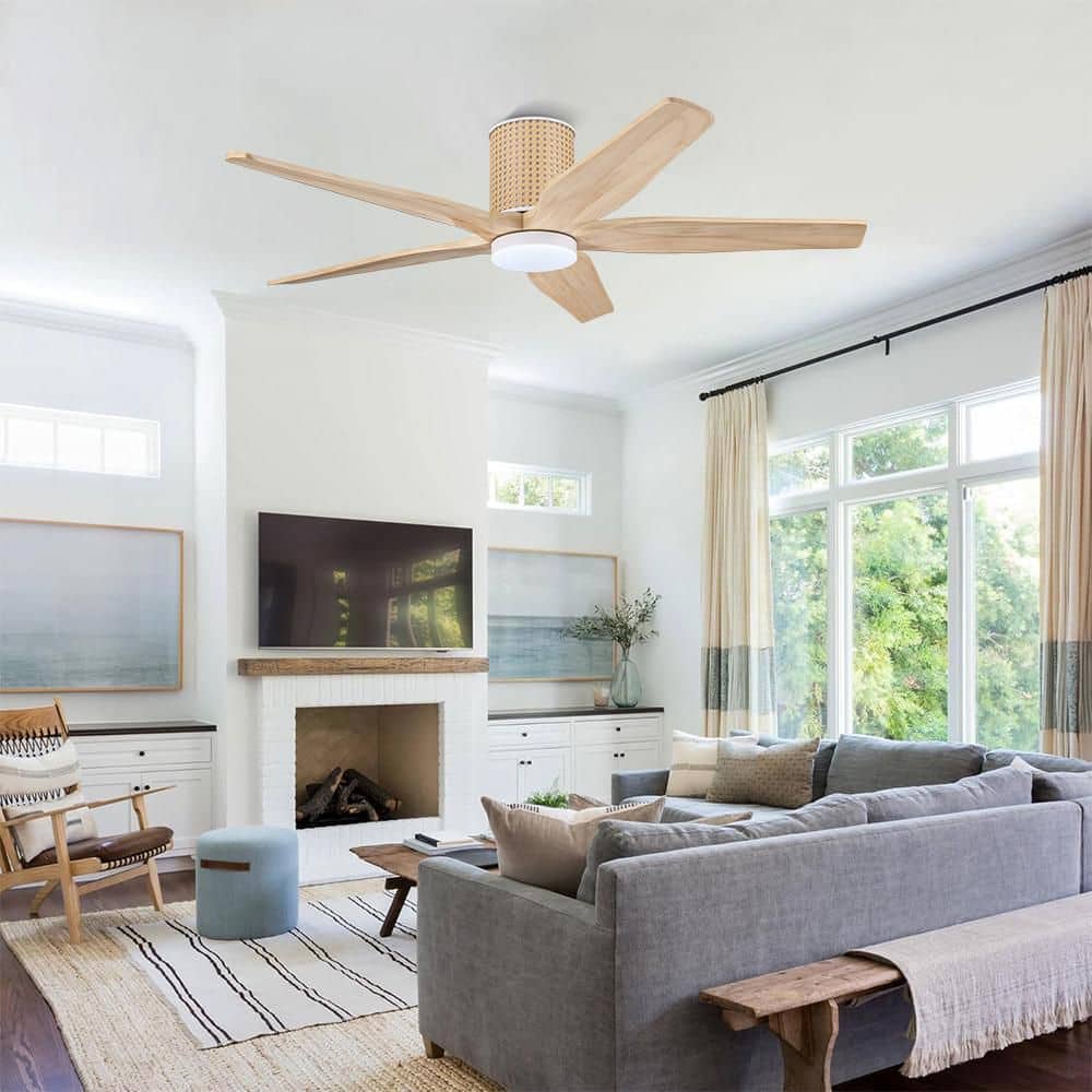 MLiAN 54 Inch.(4.5ft) 5 Blades Dc Motor Indoor Flush Mount Ceiling