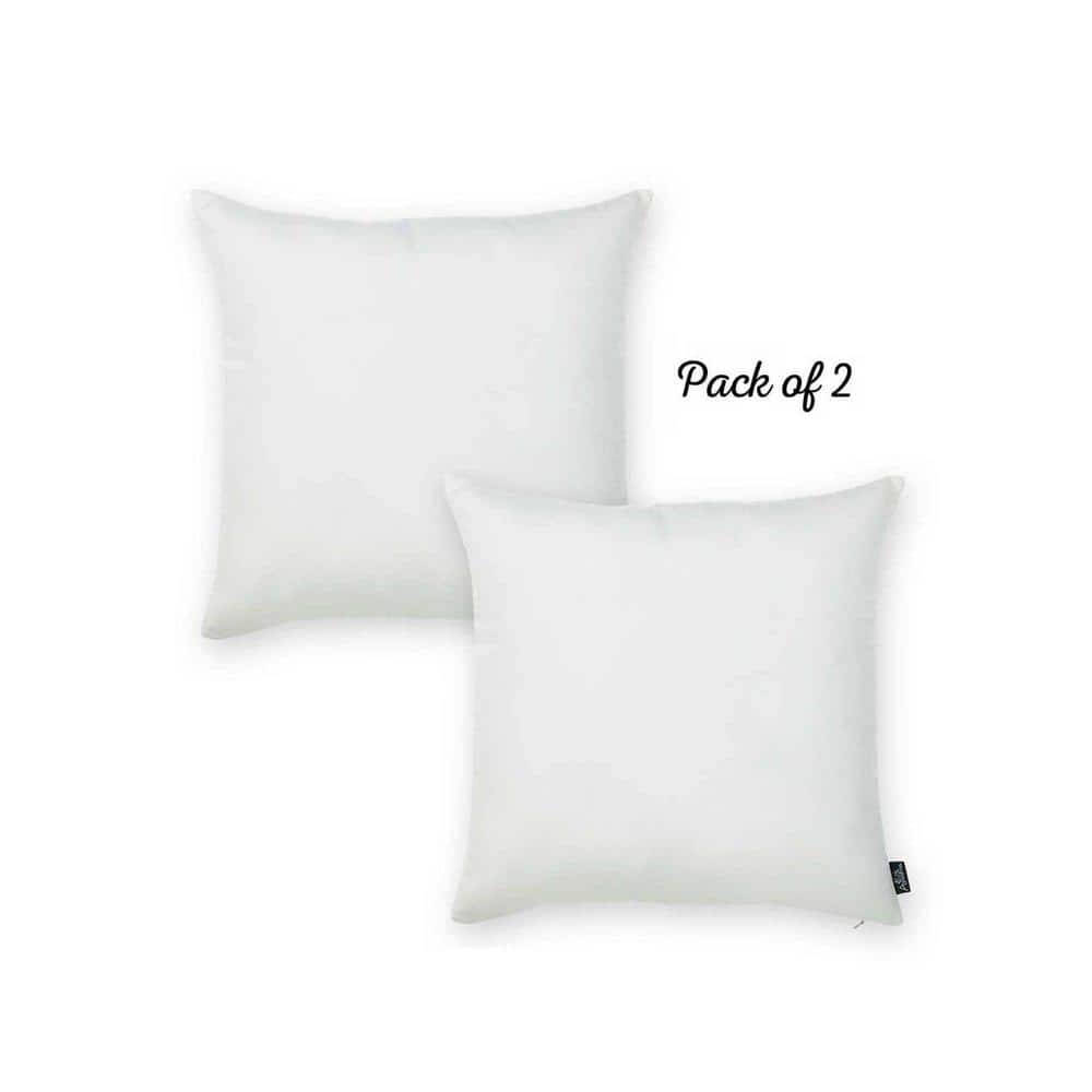 White 22" x 22" Polyester Square Pillow Covers Set of 2