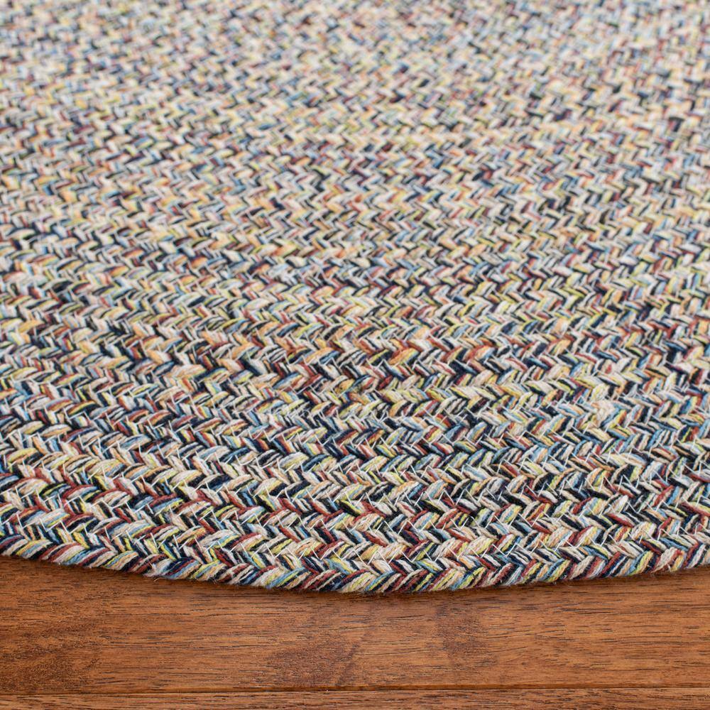 Handmade Reversible Blue Cotton Round Braided Rug