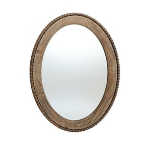 24 in. W x 31.89 in. H Cameo Wood Framed Oval Wall Mirror